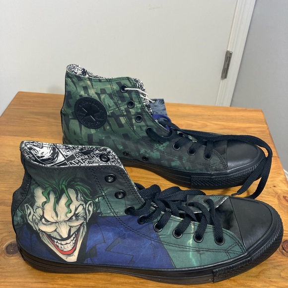 NWT Converse Unisex DC Comics Batman Joker High-Top Sneakers‎ Men’s 11 /W13 - Picture 1 of 13